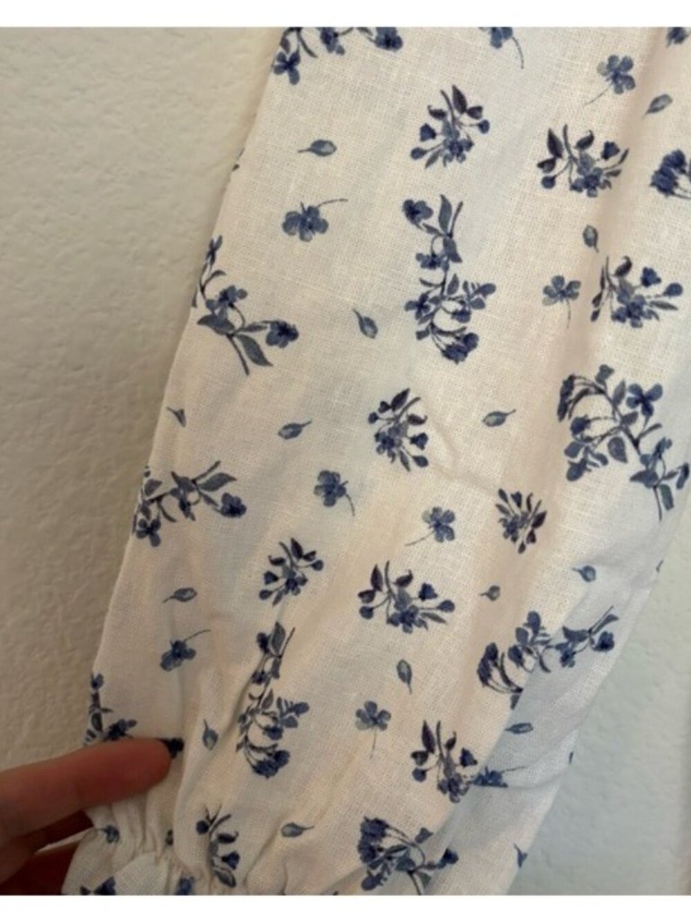 House of Harlow 1960 Linen Blend Smocked Bodice Floral Midi Dress NWT - Picture 6 of 9